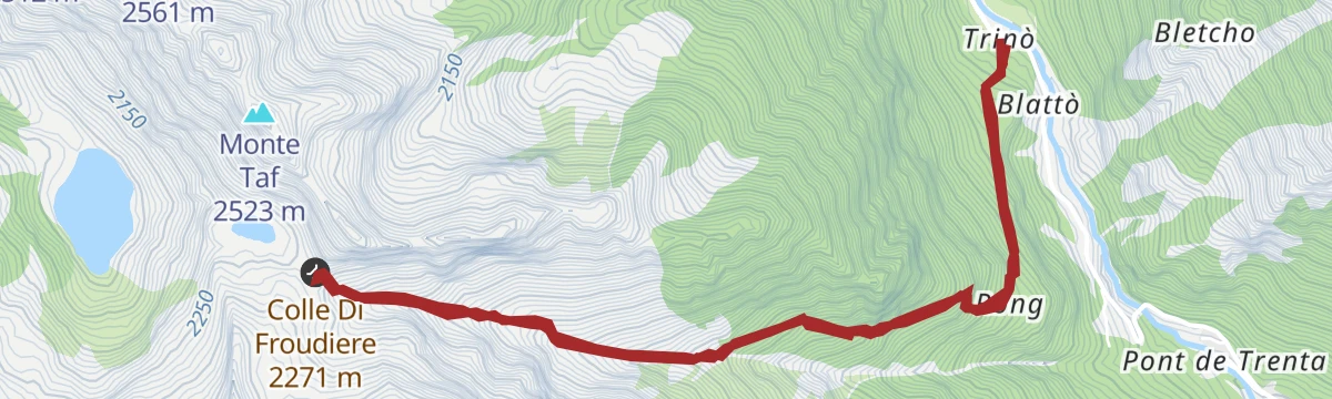 Route map: Passo di Frudiere